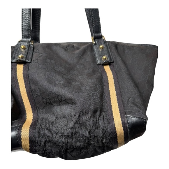 Gucci Black GG Canvas Tote Shoulder Bag - Picture 5 of 8